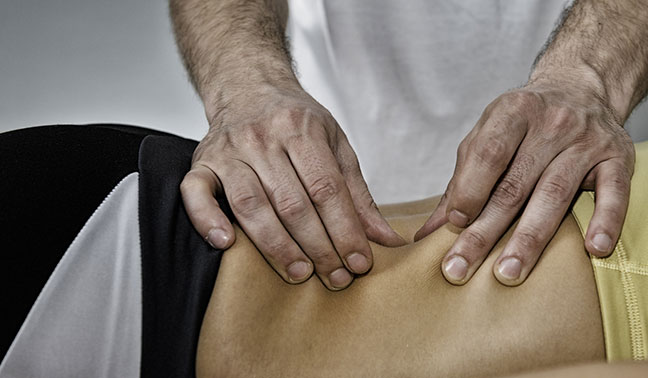 Myofascial release techniques performed on patient