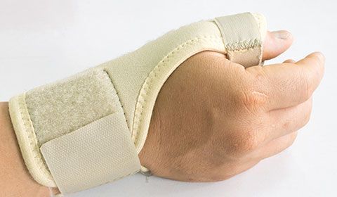 splint installed on a wrist